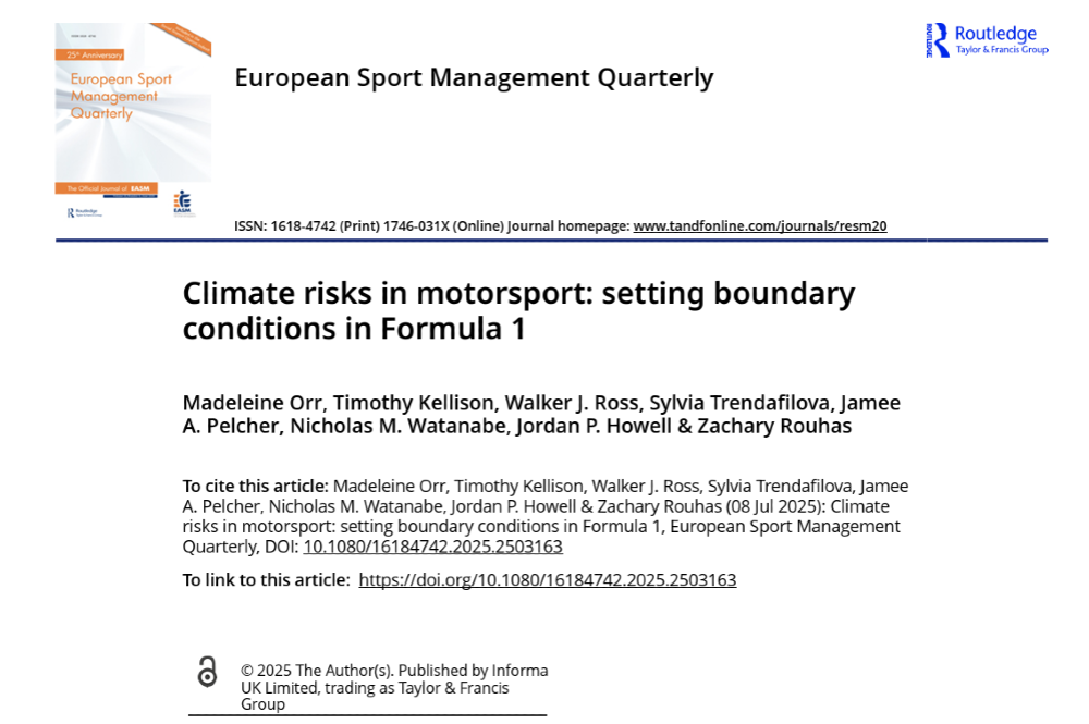 Climate risks in motorsport: Setting boundary conditions in Formula 1